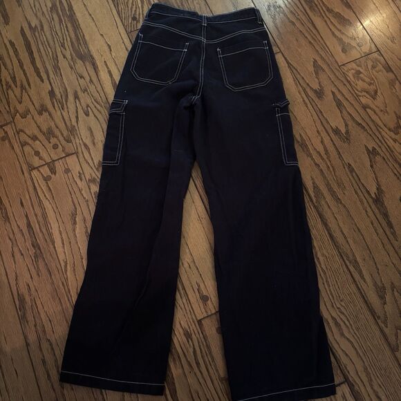 H & M Divided Jeans Women's Size 2 Black 90’s Baggy High Waist Grunge Goth - Picture 5 of 15